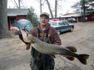 Scott Grames only had 1 flag. It turned out to be 38", 13.9 pound Northern Pike.