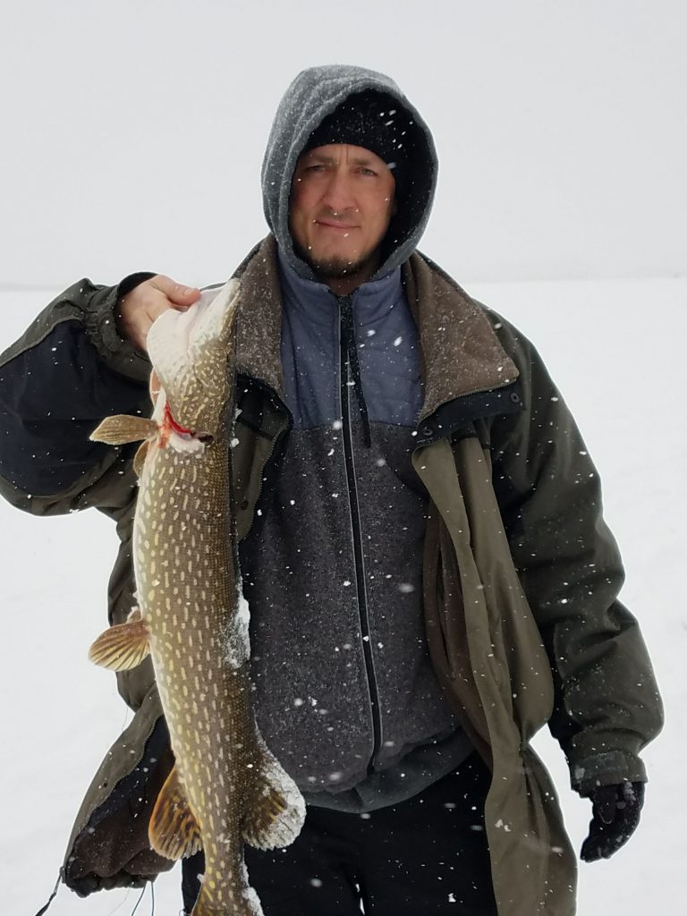 Nice pike caught at Penny Park on Mannistee Lake 31 inch Minnows supplied by Dons Bait open 7 days 6 to 6